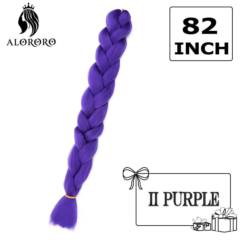 Cabelo Trançado Sintético Jumbo Alororo 82 polegadas Cabelo Falso Africano Fibra de Alta Temperatura Roxo Vermelho Extensões de Cabelo para Mulheres
