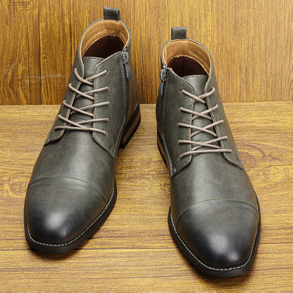 Botas Masculinas Confortáveis Moda 2025 Botas de Couro de Marca