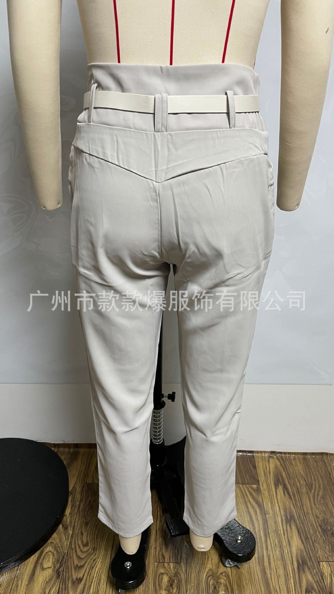 2025 New Spring Asymmetric High Waisted Suit Pants For Women Fashion Chic Belt Straight Pants Casua Street Trousers Lady Bottoms