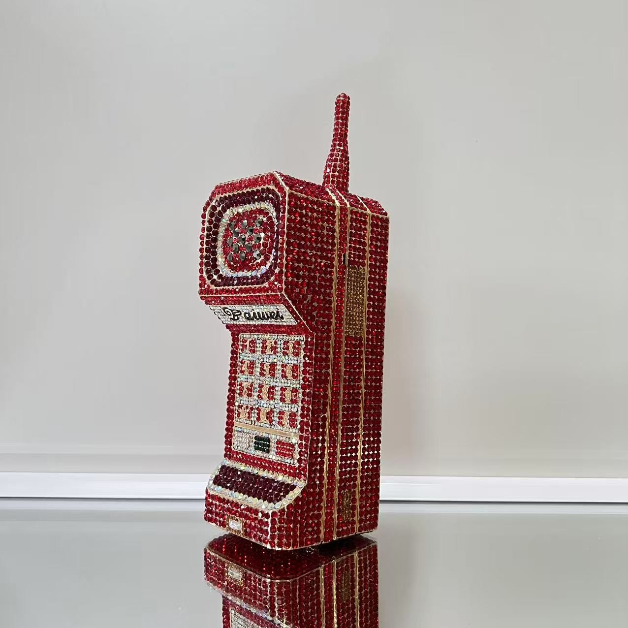 XIYUAN 2025 Cellphone Shaped Crystals Evening Bags Women Gorgeous Bling Rhinestones Clutches Classy Handbags Wedding Party Purse