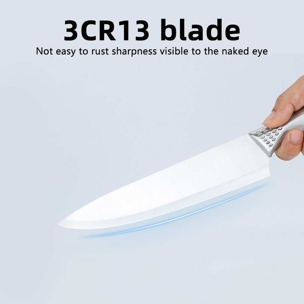 8pcs Kitchen Knives Set 3CR13 Stainless Steel Chef's Knife Meat Cleaver with Block for Kitchen Fruit and Vegetable Cutting Knife