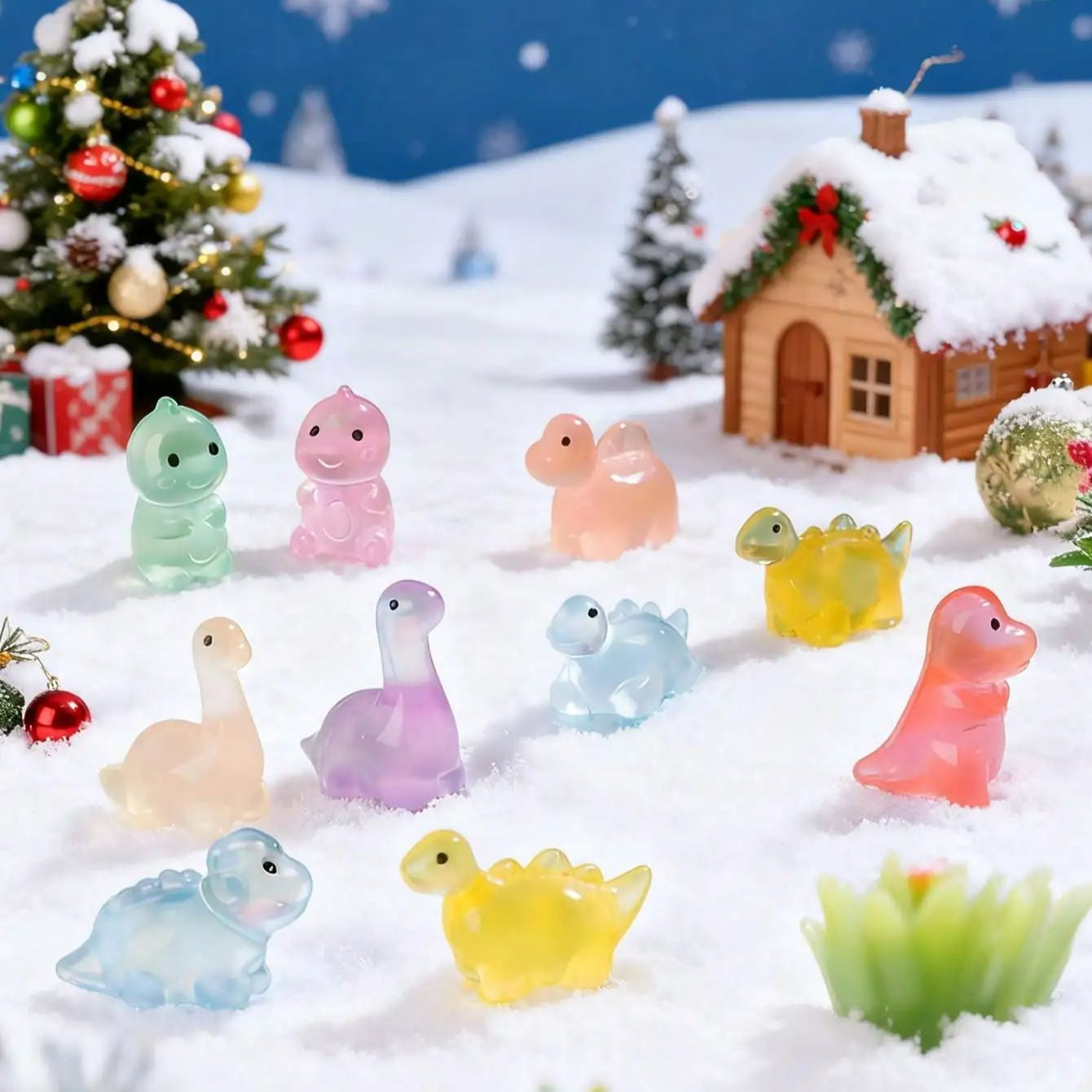 Glow In The Dark Dinosaur Toys 10/20PCS Luminous Mini Figurines For Christmas Fairy Garden Cute Decor