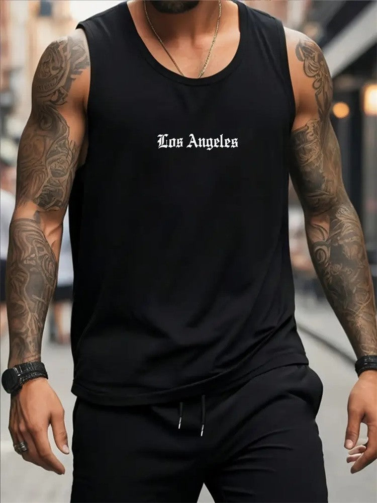 New Men's Outdoor Casual T-Shirt Gym Exercise Sleeveless Shirt Mens Summer Loose