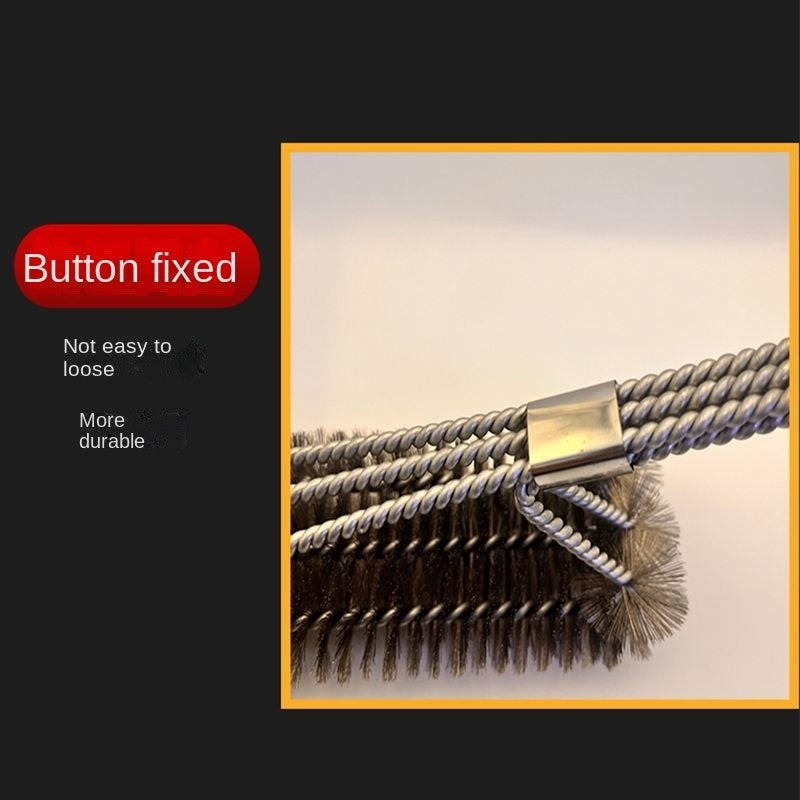 Barbecue Grill Cleaning Steel Brush - Handle Design Wire Brush for Grills/Ovens, Perfect for Kitchen Indoor & Outdoor BBQ Use