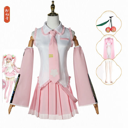 Anime Character Performance Clothes MIKU Anime Clothes Cosplay Clothes JK Skirt Same Suit Wig Accessories Halloween