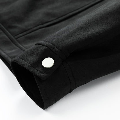 Leather Jacket Men Suede Coats Pocket Windbreaker Oversized 6XL 7XL 8XL Plus Size Street Moto Autumn Brand Waterproof Softshell