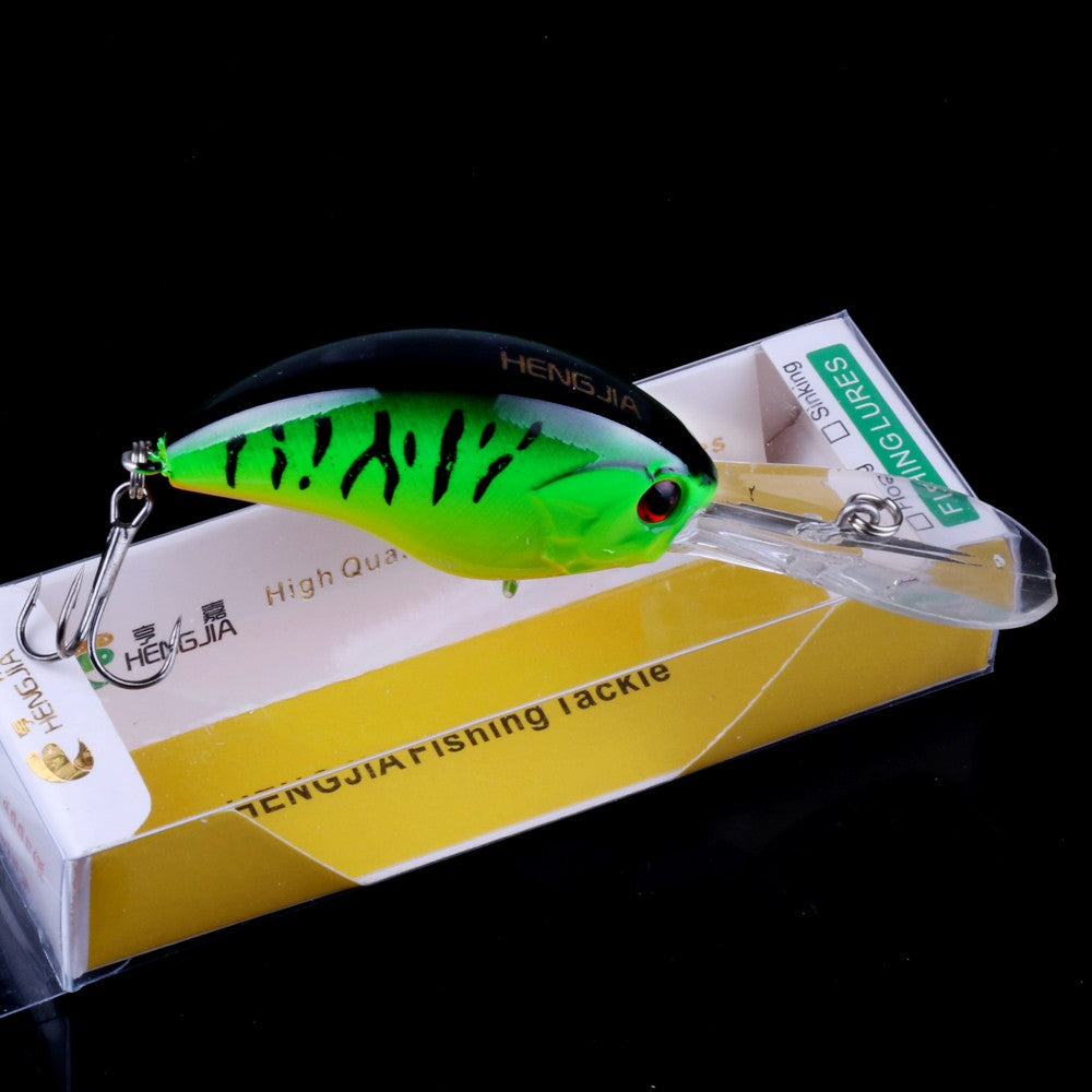HENGJIA 13G 9CM Iscas de Pesca Rock Crank Bait Crankbait Minnow Baixo Anzóis Triplos Isca Dura Wobbler Língua Longa e Grande