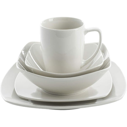 Gibson Home Zen Buffetware 39 Piece Dinnerware Set , White