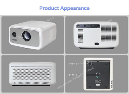 Projetor FlixTone D9W Ultra 3000 ANSI Full HD 1080P para Filmes Android WiFi 6 Home Theater Projetor Beam para Vídeos ao Ar Livre