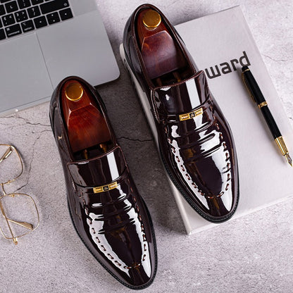 Patent Leather Men Shoes Slip On Oxfords for Male Wedding Party Office Work Shoes Plus Size Classic Business Casual Fashion Shoe
