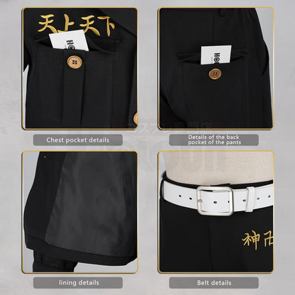 HOLOUN Drake Baji Chifuyu Mitsuya Sanzu Cosplay Costume Tokyo Anime Convention Halloween Christmas Party Embroidered Coat Pants