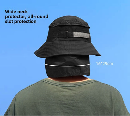 UPF50+ Men Surfing Hat Wide-brimmed Surf Cap Men Hat Breathable Brim Sunshade Quick-drying Beach Cool Cap Windproof Bucket Hat