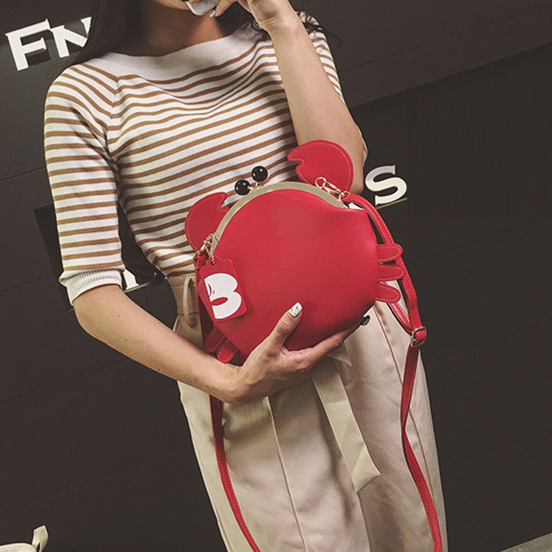 Fashionable Cute Crab-Shaped Versatile Lightweight Women's Crossbody Coin Purse