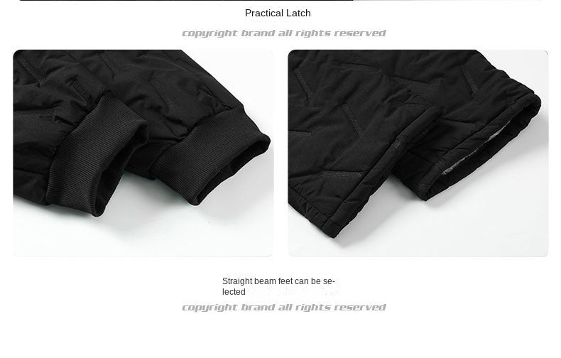 Cotton Pants Men Winter Lambswool Padded Thickened Warm Men Pants Hundreds of Large Size Men Windproof Down Cotton Pants