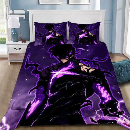 Anime Solo Leveling 3D Printed Bedding Set Comforter Duvet Cover King Queen Twin Size Birthday Gift Adult Boy Bedroom Decoration