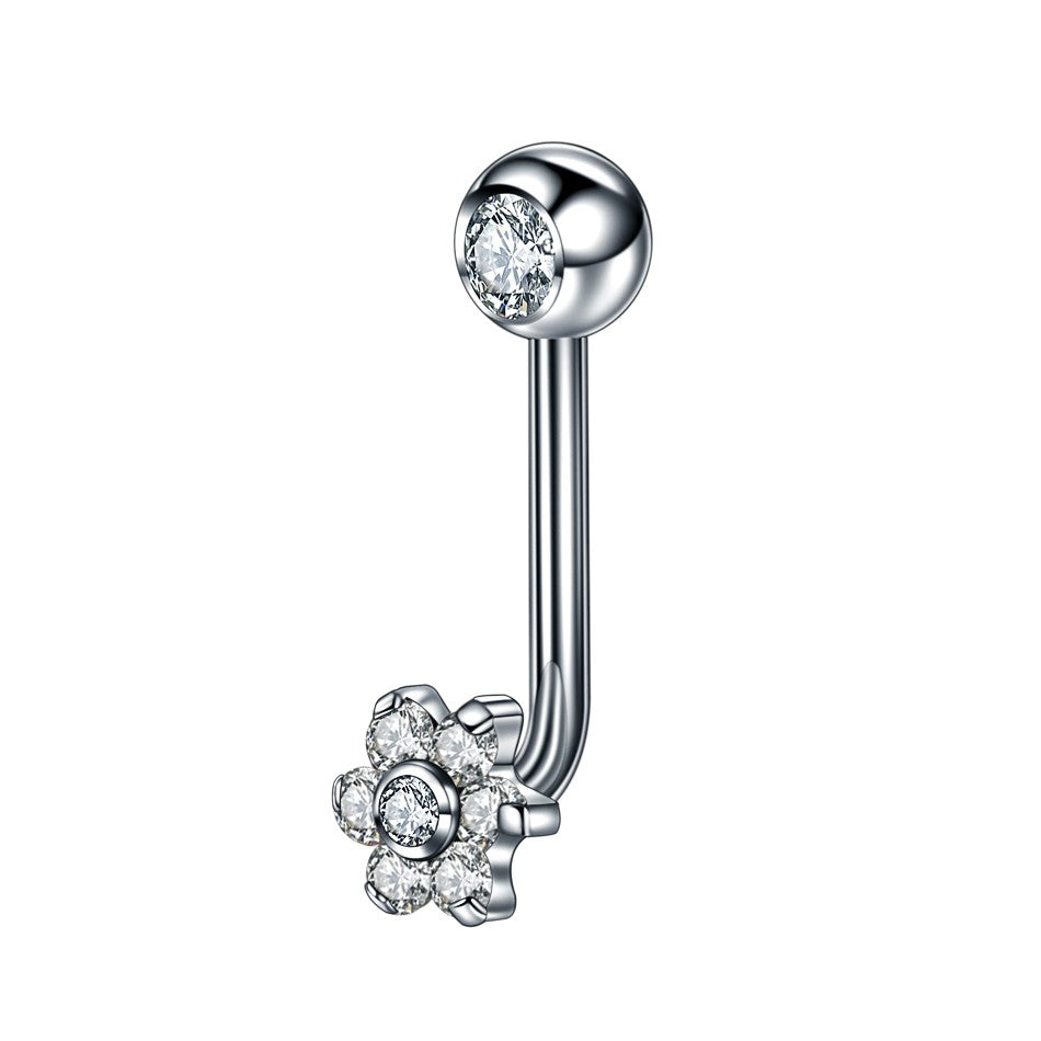 1PC Titânio Christina Vertical Hood Piercings Anéis de Lábio Flor Opala Sexy Piercings de Lábio Joias de Piercing de Sobrancelha VCH