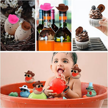 HFIL-30Pcs Mini Cowboy Hat Mini Horseshoe Plastic Western Party Hats For Birthday Horse Party Decoration Supplies