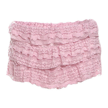 2025 New Fashion Sweet Temperament Solid Color Lace Spice Girl Pleated Low Waist Navel Shorts Femininity Sexy