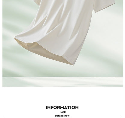 64% Cotton 25% Bamboo Fiber Cool T Shirt Men Short Sleeve Summer Tops For Men Round Neck Skin Friendly Solid Color Male Clothes