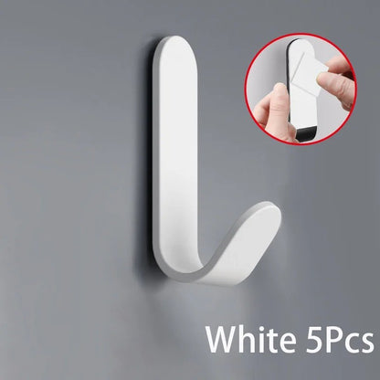 Self Adhesive Strong Wall Organizer Hook Behinddoor Key Cloth Hanger Hook Bathroom Robe Towel Holder Rack Kitchen Home Organizer