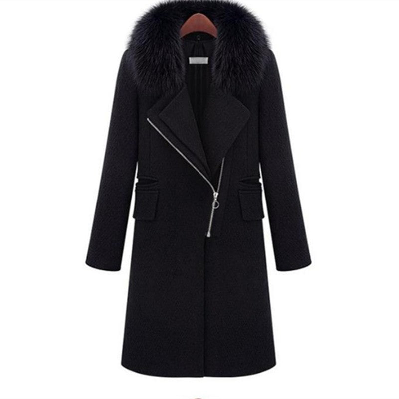 2024 New Winter Fur Collars Cashmere Coat Long With Thick Wool Cloth Coat Of Cultivate One'S Morality Women Clothing Plus Size