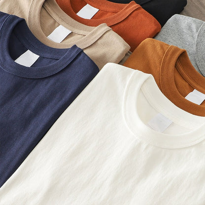 Dukeen 11.2 Oz Heavyweight Autumn Long Sleeved T Shirt for Men 100%Cotton Plain Shirt O-Neck White Tops Oversized Men's Clothing
