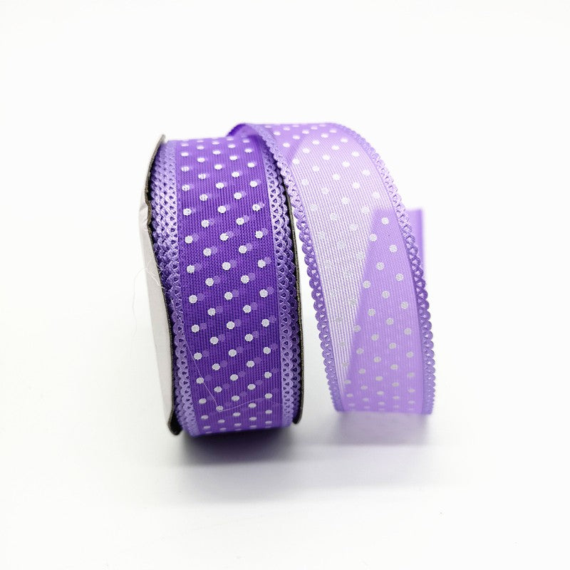 5 yards 1" 25mm Ribbon Wedding Party Decoration Organza Ribbon Printing Dots Gift Wrapping Hair Bows DIY Christmas Ribbon #22