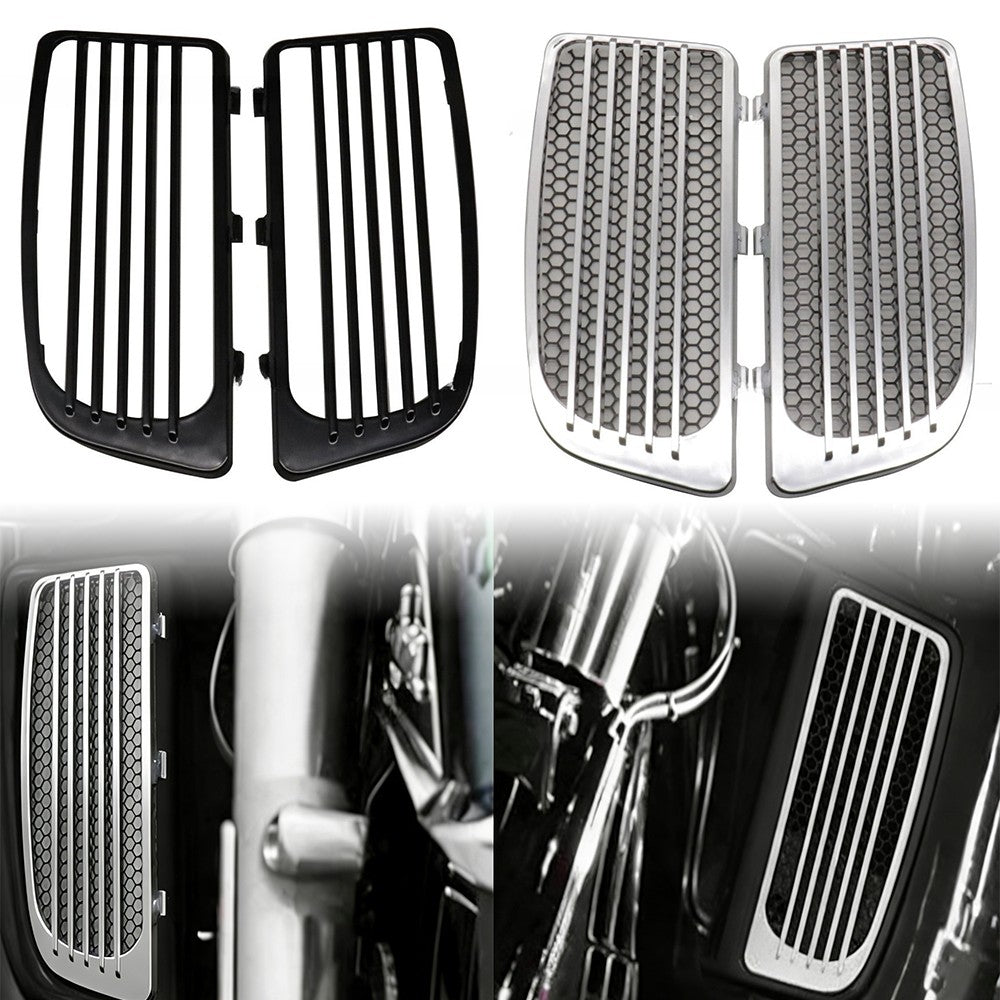 Grade do Radiador da Motocicleta Carenagem Inferior Grades Laterais Tampa de Acabamento para Harley Touring CVO Electra Road Street Tri Glide Ultra Low FLHTKL