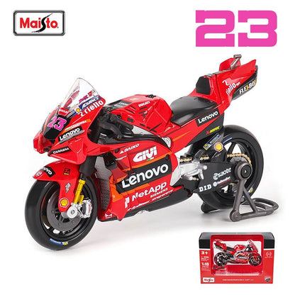 Maisto 1:18 NOVA Ducati Lenovo Team 2023 #1 Bagnaia Campeão Moto GP Corrida motocicleta de liga fundida Modelo de coleção de presente de brinquedo