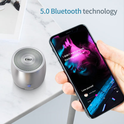 Caixa de som Bluetooth EWA A103 Mini com grave alemão para ambiente externo/interno, acampamento/bicicleta/viagem, caixa de metal, som alto