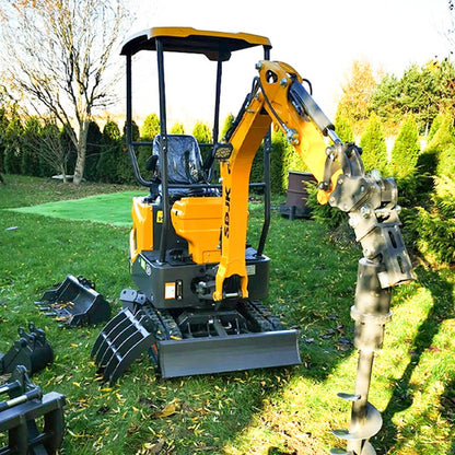 Mini escavadeira de venda quente, escavadeira pequena de esteira multifuncional e fechada para agricultura em jardim, personalizada e com entrega rápida