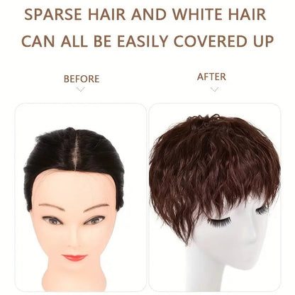 Extensão de cabelo sintético de 6 polegadas com clipe, touca curta encaracolada, peruca respirável leve, aumenta o volume do cabelo