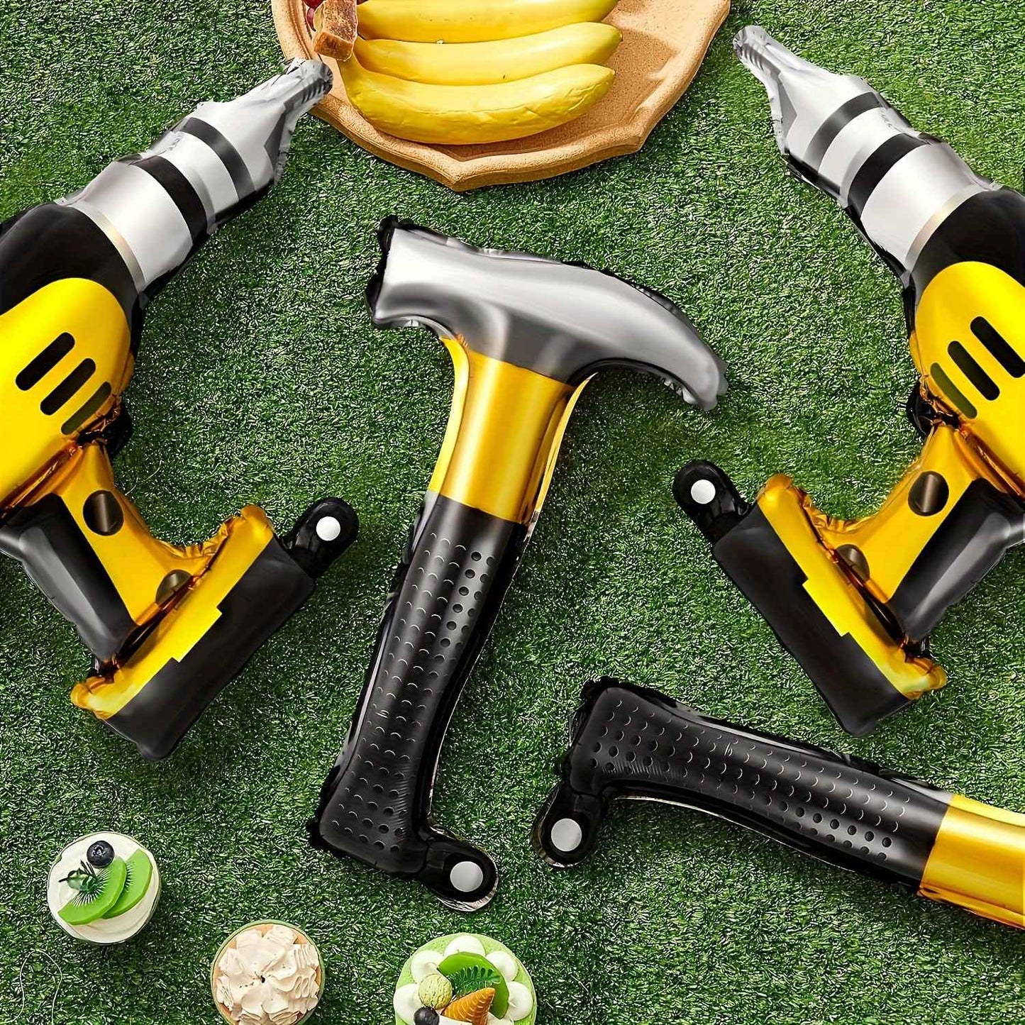 4/8Pcs Hammer Foil Balloons Inflatable Tools Father's Day Party for Dad Husband and Boy Friend Birthday Party Decorations