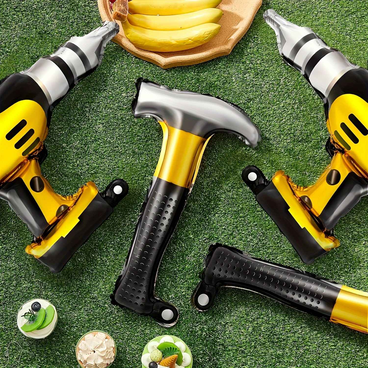 4/8Pcs Hammer Foil Balloons Inflatable Tools Father's Day Party for Dad Husband and Boy Friend Birthday Party Decorations