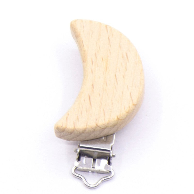 5Pcs/Sets Baby Pacifier Clips BPA Free Cute Modelling Beech Pacifier Clip Baby DIY Cartoon Animal Wooden Log Nipple Chain Holder