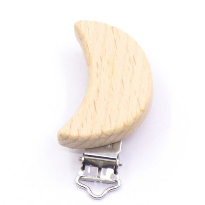 5Pcs/Sets Baby Pacifier Clips BPA Free Cute Modelling Beech Pacifier Clip Baby DIY Cartoon Animal Wooden Log Nipple Chain Holder