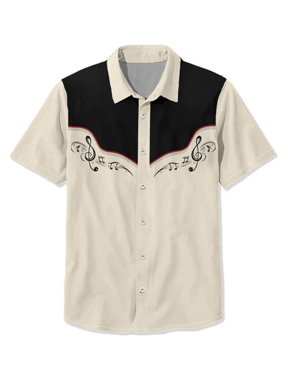 West Cowboy Shirts For Men Vintage Short-Sleeved Shirt Tops Ethnic Blouse Animal Cats 3d Print Casual Shirt Men's Clothing 3xl