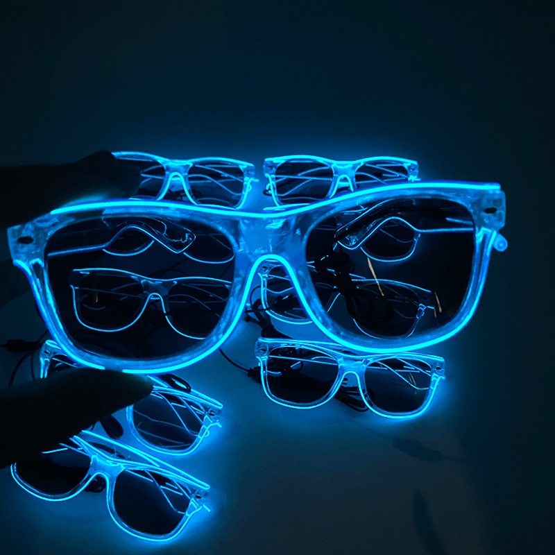 1PC Light Up LED Glasses Glow Sunglasses EL Wire Neon Glasses Glow in The Dark Party Supplies Neon Party Favors for Adults
