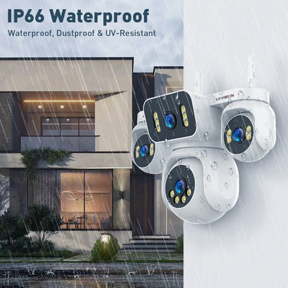 LS VISION 20MP IP Camera with 5m Cord 12X Zoom WiFi Security Cameras 4 Screens Night Vision Human Detection Auto Tracking HiEasy