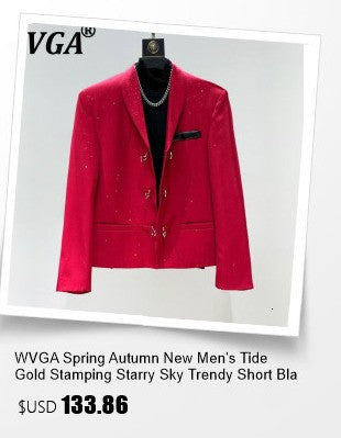 WVGA Spring Autumn New Man Tide Fake Two-Piece Turn-Down Collar Suit Jacket Niche Chic Casual Long Sleeved Blazer Ins Y2K W14146