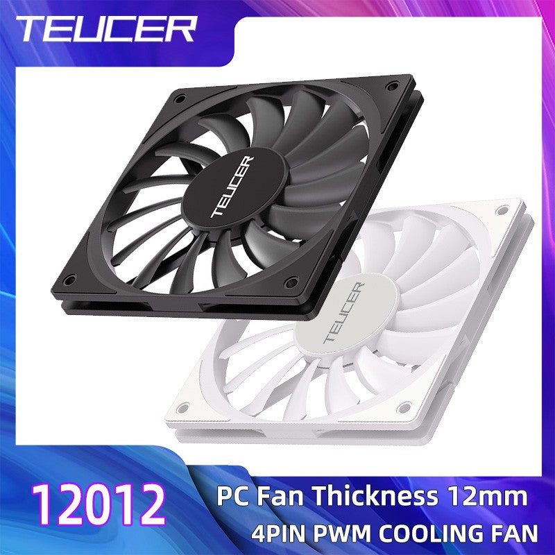 TEUCER TE-12012 Ultra-thin Cooling Fan 120x120x12mm Ultra-thin Size Low Noise 4PIN PWM For Desktop Computer CPU Cooler