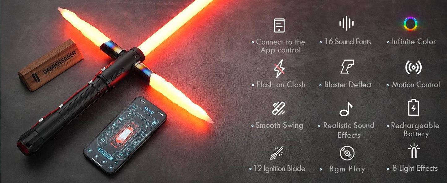 DAMIENSABER Kylo Ren SE Lightsaber Crossguard Lightsaber