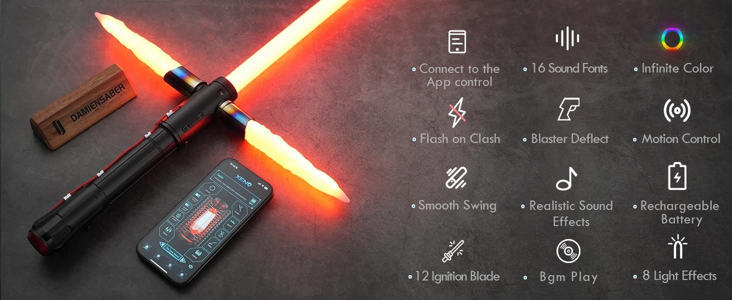 DAMIENSABER Kylo Ren SE Lightsaber Crossguard Lightsaber