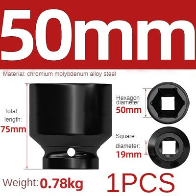 Conjunto de Soquetes Sextavados Reforçados de 3/4 de Polegada 17-50mm, Chave Pneumática, Conjunto de Bicos, Ferramentas de Mecânico, Ferramenta Manual