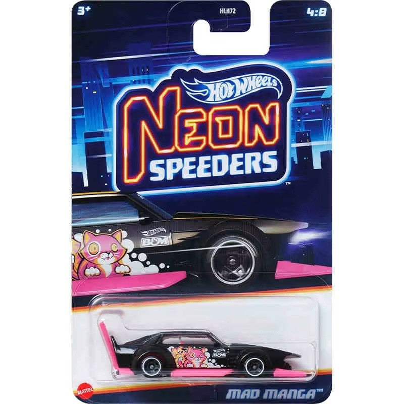Hot Wheels Neon Speeders Series 8 Diecast Car Set 1/64 Scale Models Mazda RX-7 Datsun 510 B C D HLH72 Collectible Toy Xmas Gifts