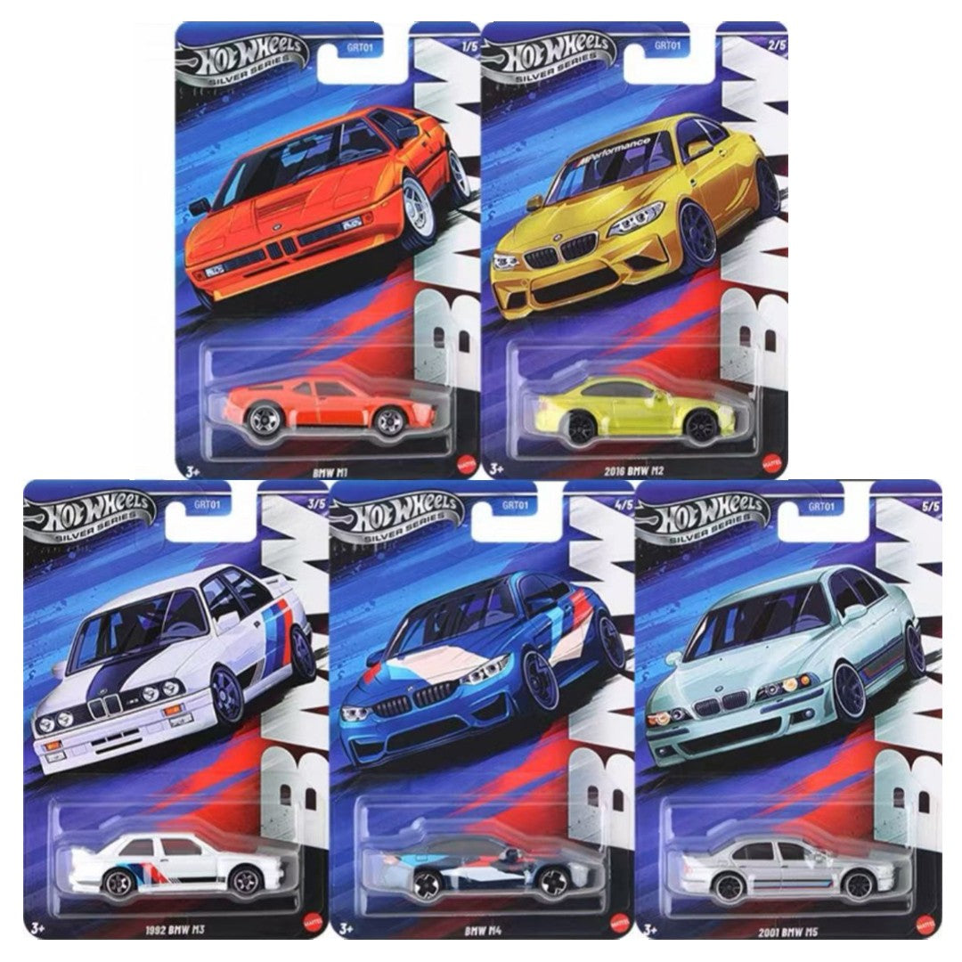 Hot Wheels GRT01 BMW M1 M2 M3 M4 M5 Alloy Car Models Set - 1:64 Scale Diecast Collection, Limited Edition Gift for Adults Kids
