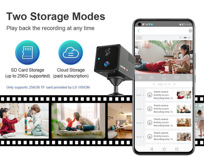 LS VISION Ubox CCTV Camera 4MP 4G Sim Card Or Wifi Home Surveillance Camera Intercom Radar Detection  Mini Baby Security Cam 2K