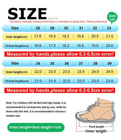 New Anti-skid Leather Kids Sneakers for 5-16Years Girls Casual Walking Footwear Non Slip Children Boys Sport Running Sneaker