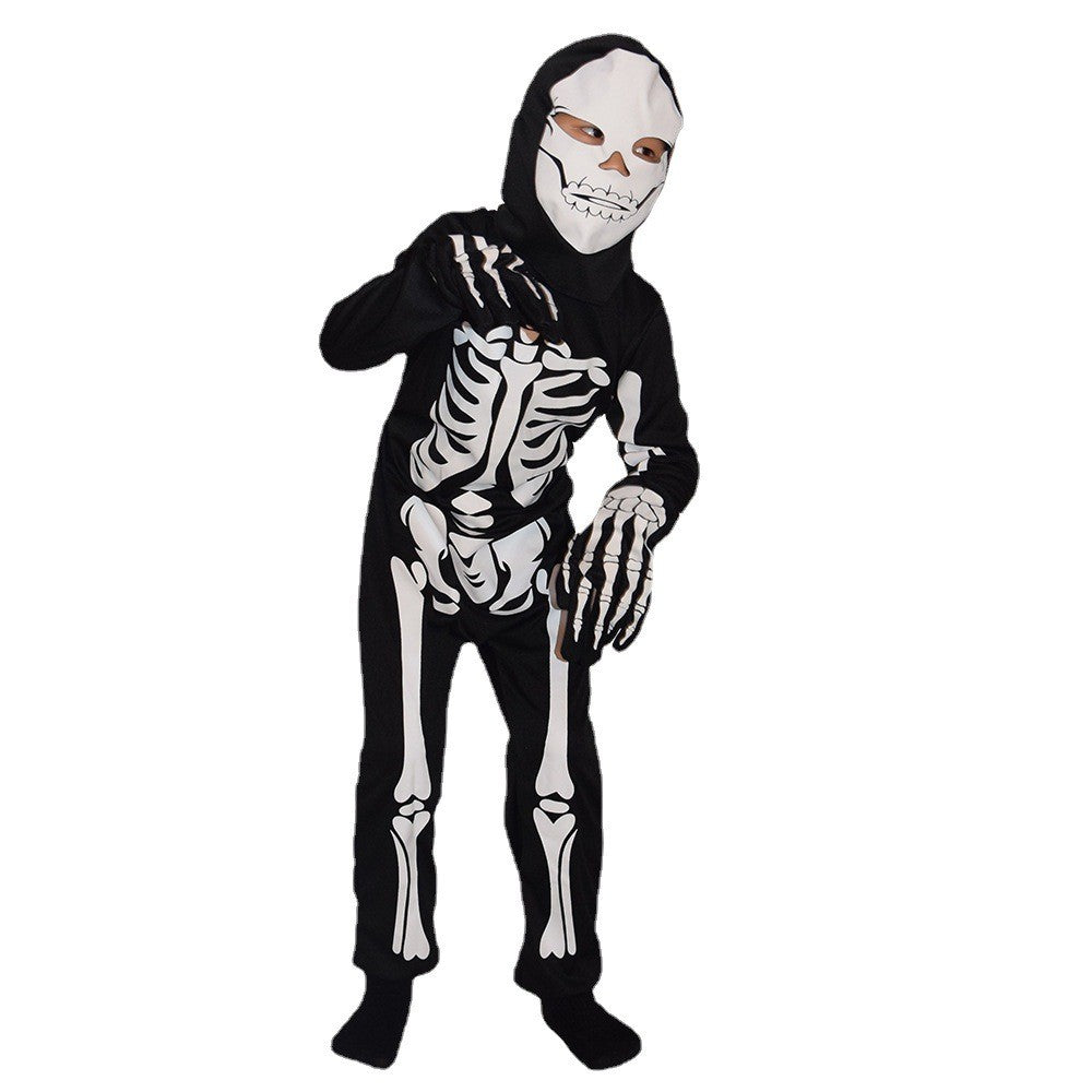 Boy Scary Zombie Cosplay Costumes Skeleton Skull Costume Suit Halloween Costume girl Carnival Party Dress Up Jumpsuits And Mask