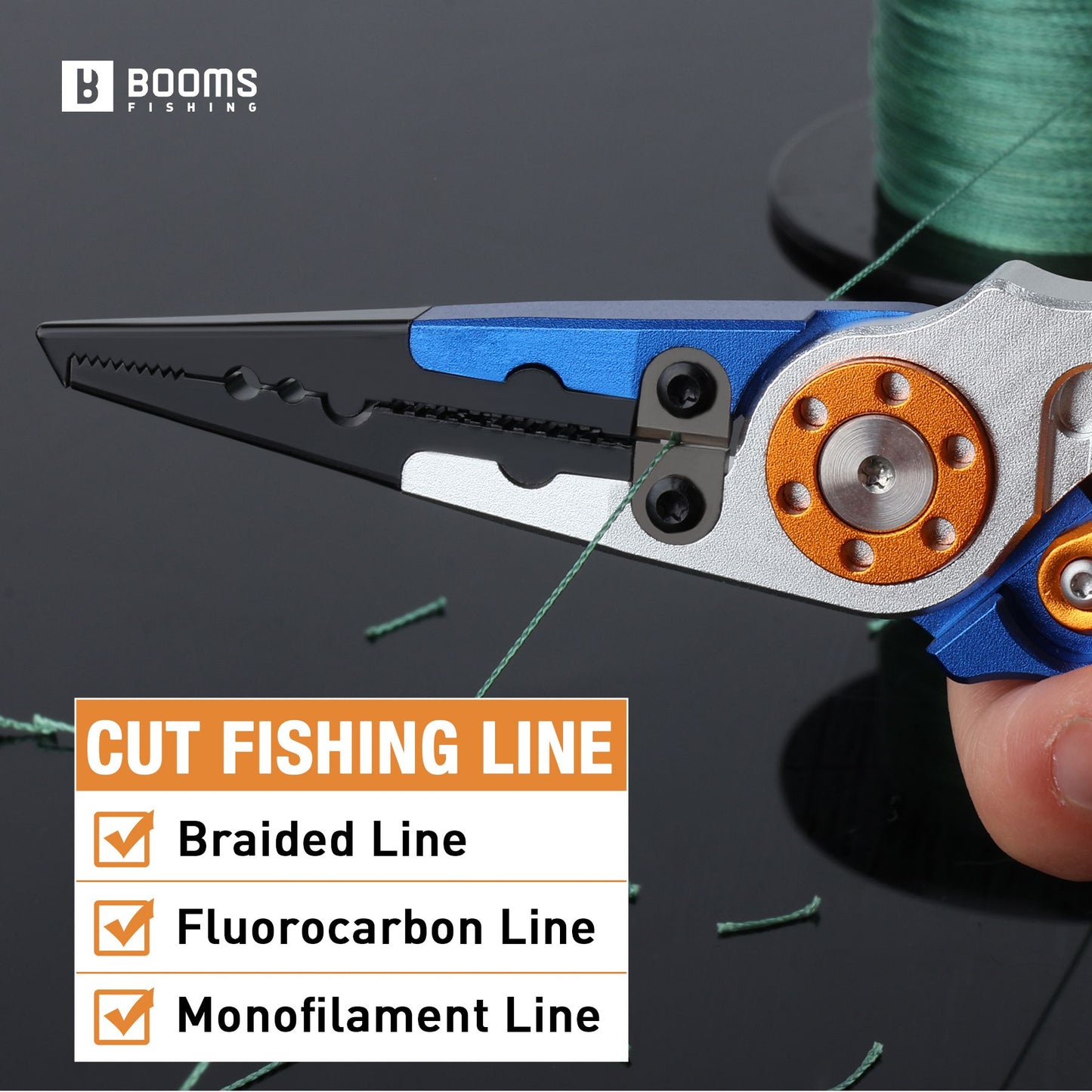 Alicates de Pesca Booms Fishing X01 de Alumínio, Ferramenta Múltipla de Pesca de Água Salgada, Removedor de Anzol, Cortador de Linha e Ferramentas de Pesca para Argola Aberta